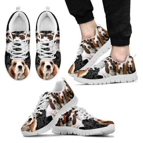 Basset Hound-Dog Running Shoes For Men-Free Shipping Limited Edition-Paww-Printz-Merchandise