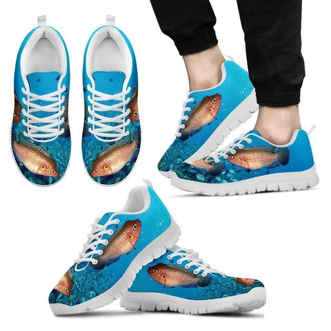 Jewel Cichlid Fish Print Running Shoes For Men-Free Shipping Limited Edition-Paww-Printz-Merchandise