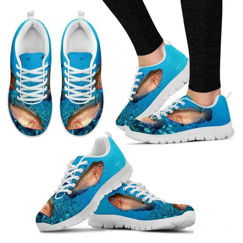 Jewel Cichlid Fish Print Running Shoes For Women-Free Shipping-Paww-Printz-Merchandise