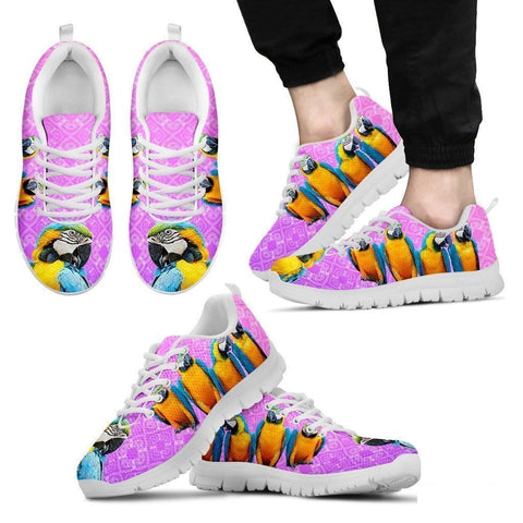 Blue And Yellow Macaw Parrot Running Shoes For Men-Free Shipping Limited Edition-Paww-Printz-Merchandise