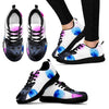 Russian Blue Cat Print (White/Black) Running Shoes For Women-Free Shipping-Paww-Printz-Merchandise