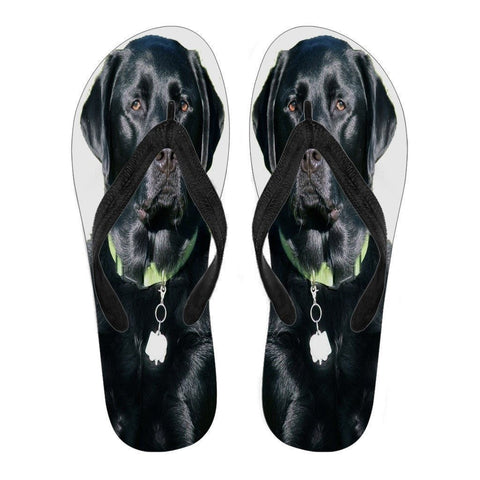 Black Labrador Flip Flops For Men-Free Shipping Limited Edition-Paww-Printz-Merchandise