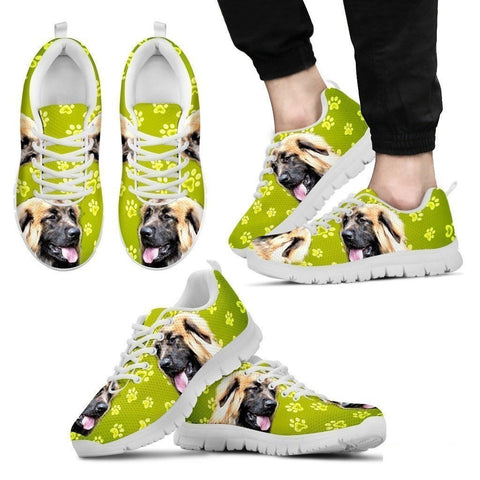 Leonberger Dog Print (Black/White) Running Shoes For Men-Free Shipping Limited Edition-Paww-Printz-Merchandise