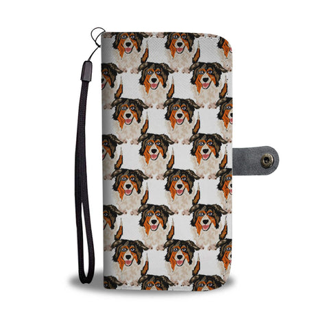 Australian Shepherd Dog Pattern Print Wallet Case-Free Shipping
