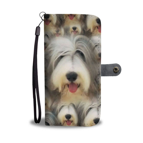 Bearded Collie Dog In Lots Print Wallet Case-Free Shipping