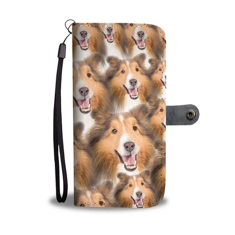 Shetland Sheepdog In Lots Print Wallet Case-Free Shipping