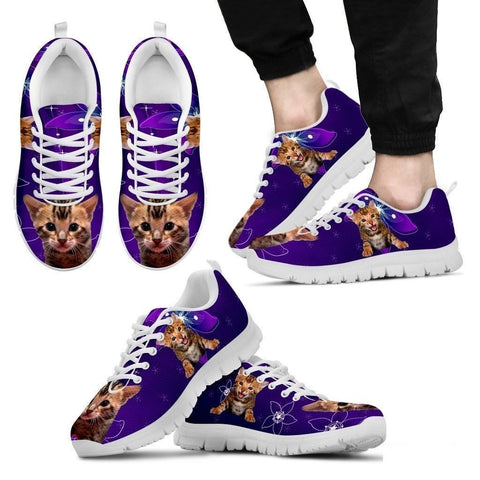 Lovely Bengal Cat Print Running Shoe For Men- Free Shipping-Paww-Printz-Merchandise