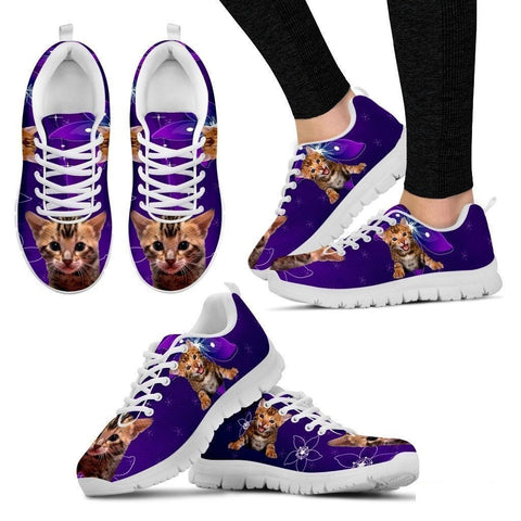 Lovely Bengal Cat Print Running Shoe For Women- Free Shipping-Paww-Printz-Merchandise