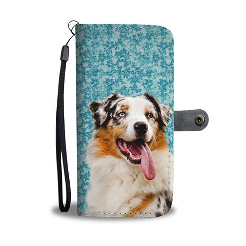 Australian Shepherd Dog Print Wallet Case-Free Shipping