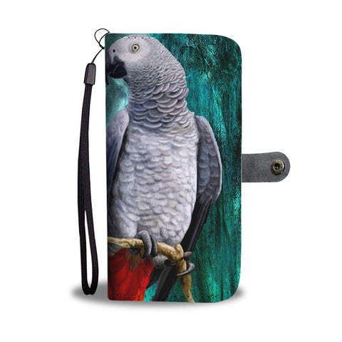 Amazing African Grey Parrot (Congo Grey Parrot) Print Wallet Case-Free Shipping