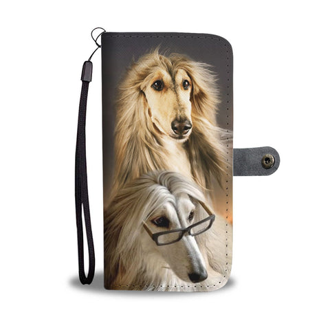 Cute Afghan Hound Dog Print Wallet Case-Free Shipping