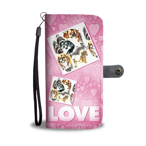 Tibetan Spaniel with Love Print Wallet Case-Free Shipping