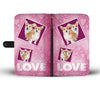 Pembroke Welsh Corgi with Love Print Wallet Case-Free Shipping