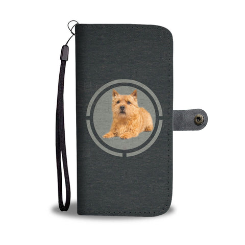 Cute Norwich Terrier In Circle Print Wallet Case-Free Shipping