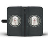 Cute Bichon Frise Dog In Circle Print Wallet Case-Free Shipping