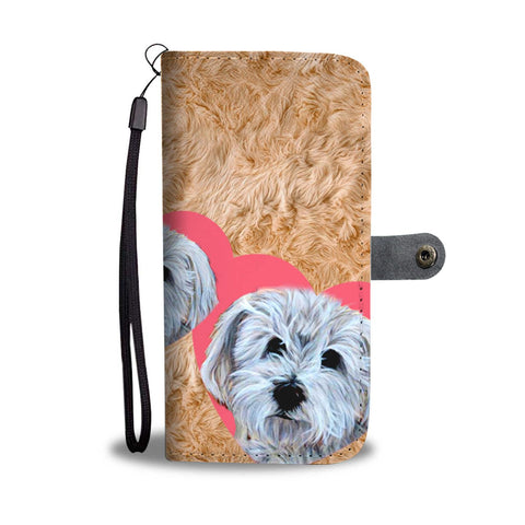 Cute Havanese Dog In Heart Print Wallet Case-Free Shipping