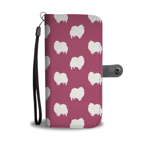 Lovely Pomeranian Dog Pattern Print Wallet Case-Free Shipping