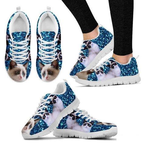 Snowshoe Cat (Black/White) Running Shoes For Women-Free Shipping-Paww-Printz-Merchandise