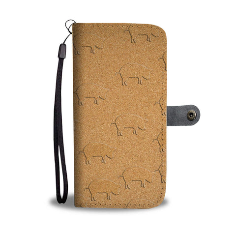 Large White pig Print Wallet Case-Free Shipping