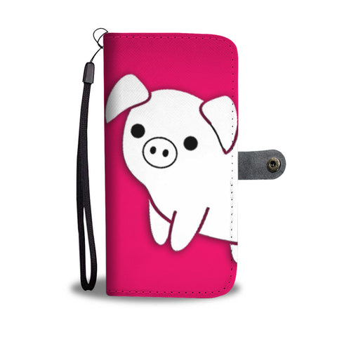 Cute Large White pig Print Wallet Case-Free Shipping