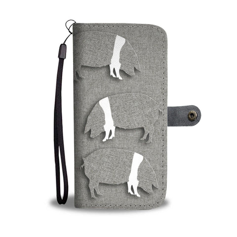 British Saddleback Pig Print Wallet Case-Free Shipping