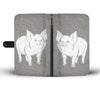 Middle White Pig Print Wallet Case-Free Shipping