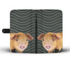 Oxford Sandy and Black Pig Print Wallet Case-Free Shipping