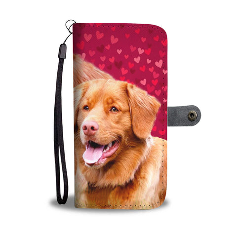 Nova Scotia Duck Tolling Retriever Dog On Hearts Print Wallet Case-Free Shipping