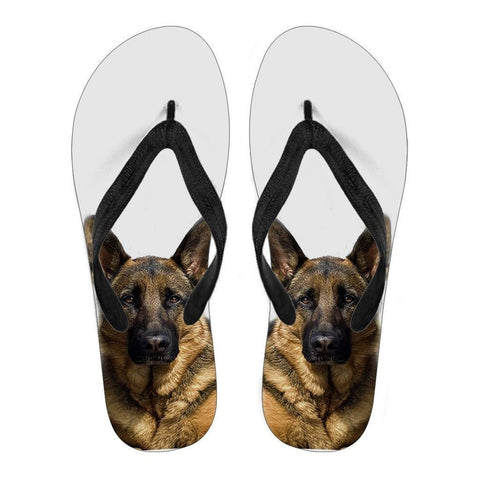 German Shepherd Print Flip Flops For Men-Free Shipping Limited Edition-Paww-Printz-Merchandise