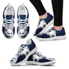 White Turkish Angora Cat Print Sneakers For Women (White/Black)- Free Shipping-Paww-Printz-Merchandise