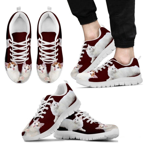Cute Turkish Van Cat Print Sneakers For Men(White)- Free Shipping-Paww-Printz-Merchandise