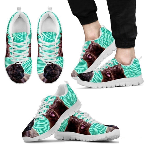 York Chocolate Cat (Black/White) Cat Running Shoes For Men-Free Shipping Limited Edition-Paww-Printz-Merchandise