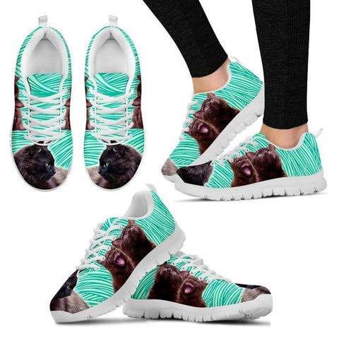 York Chocolate Cat (Black/White) Cat Running Shoes For Women-Free Shipping-Paww-Printz-Merchandise