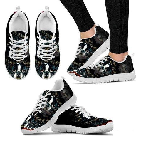 Boston Terrier Dog Print Running Shoe Women - Free Shipping-Paww-Printz-Merchandise