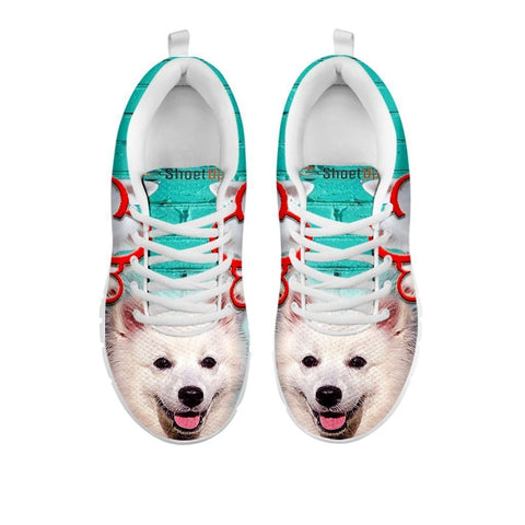 American Eskimo With With Rose Print Running Shoe For Women-Free Shipping- For 24 Hours Only-Paww-Printz-Merchandise