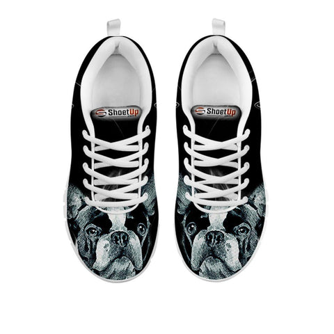 Boston Terrier Black Print Running Shoes For Women- Free Shipping-For 24 Hours Only-Paww-Printz-Merchandise