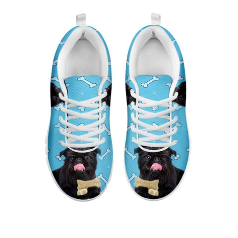 Amazing Black Brussels Griffon Dog Bone Print Running Shoes For Women-Free Shipping-Paww-Printz-Merchandise