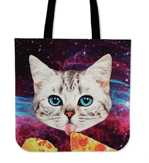 Cat Eat Pizza Tote Bag-3D Print-Free Shipping-Paww-Printz-Merchandise