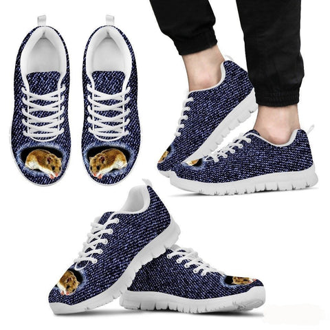 Chinese Hamster Printed (Black/White) Running Shoes For Men-Free Shipping Limited Edition-Paww-Printz-Merchandise