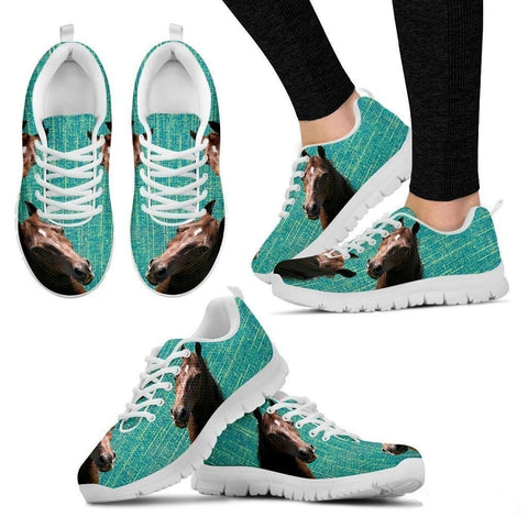 Morgan Horse Print (Black/White) Running Shoes For Women-Free Shipping-Paww-Printz-Merchandise
