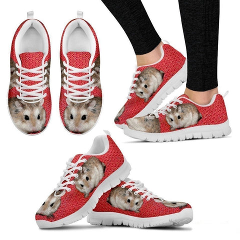 Roborovski Hamster (Black/White) Running Shoes For Women-Free Shipping-Paww-Printz-Merchandise
