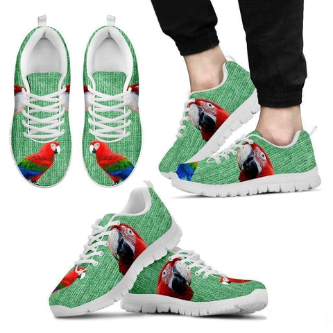 Red And Green Macaw Parrot Running Shoes For Men-Free Shipping Limited Edition-Paww-Printz-Merchandise
