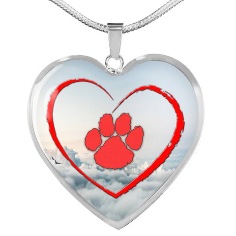Paws Print Heart Pendant Luxury Necklace-Free Shipping