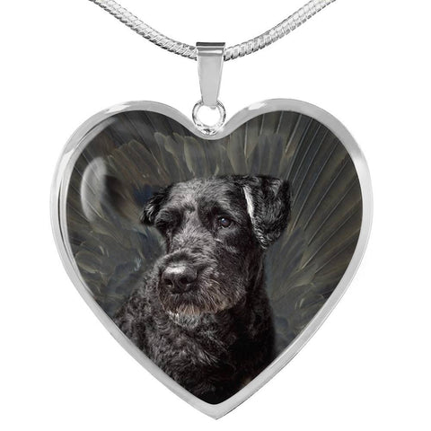 Bouvier des Flandres Print Heart Pendant Luxury Necklace-Free Shipping