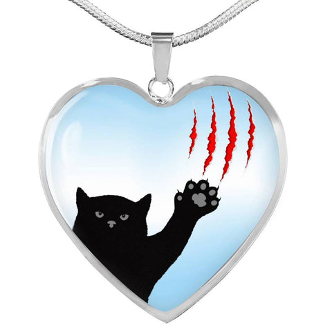 Cat Print Heart Pendant Luxury Necklace-Free Shipping