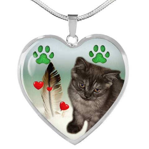 Selkirk Rex Print Heart Pendant Luxury Necklace-Free Shipping
