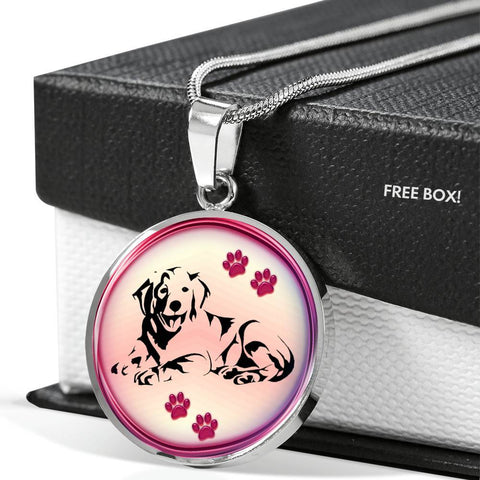 Golden Retriever Dog Print Luxury Necklace-Free Shipping