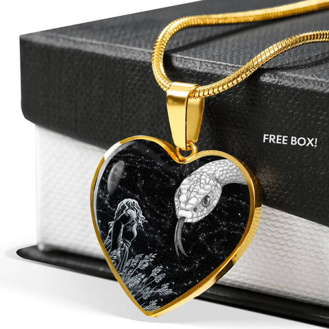 Amazing Snake Print Heart Pendant Luxury Necklace-Free Shipping