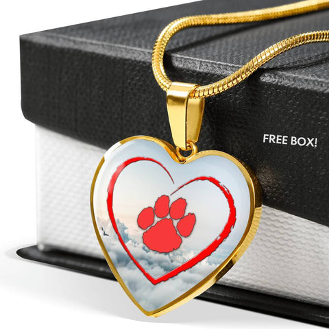 Paws Print Heart Pendant Luxury Necklace-Free Shipping