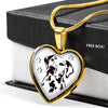 Lovely Dalmatian Dog Print Heart Charm Necklaces-Free Shipping